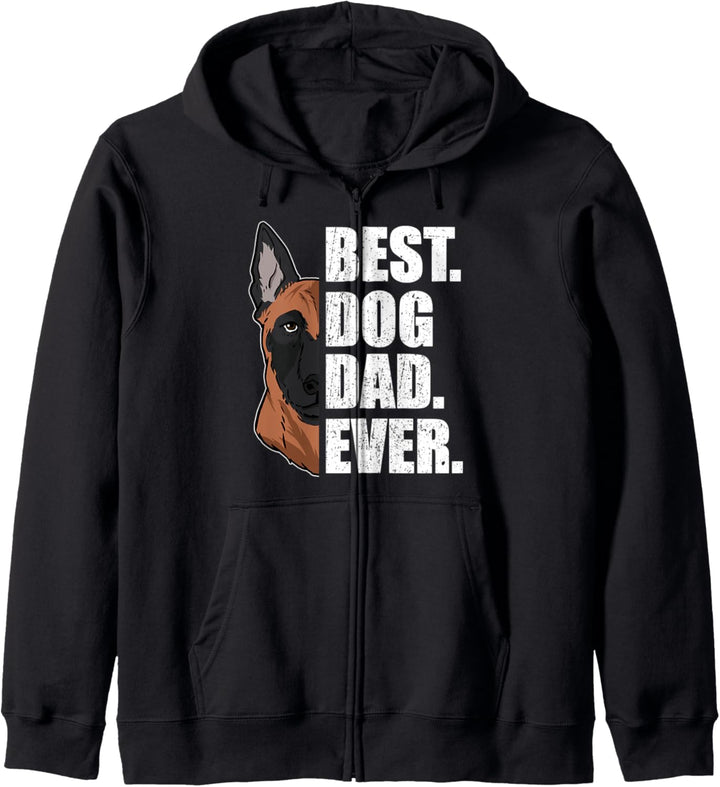 Best Dog Dad Ever Lustiges Vatertag Malinois Hunde Kapuzenjacke
