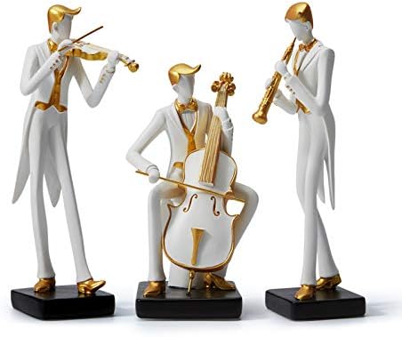Amoy-Art Musik Figuren Skulptur Modern Dekor Statue Wohnzimmer Kunst Arts Polyresin Geschenk 25cm