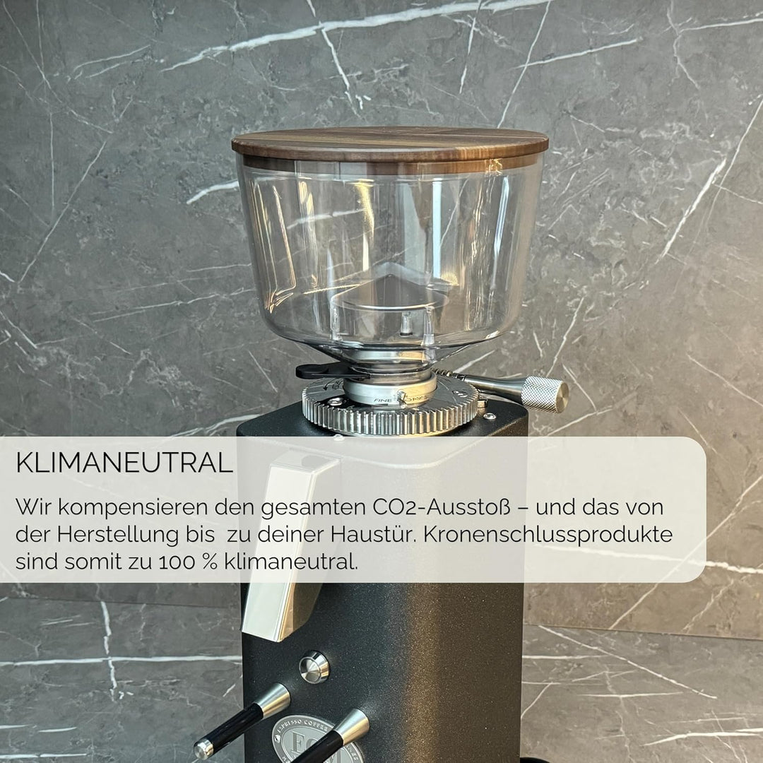 KRONENSCHLUSS Barista - Made in Germany Mühlendeckel | ECM | für 500g Bohnenbehälter | Nussholz, Nus