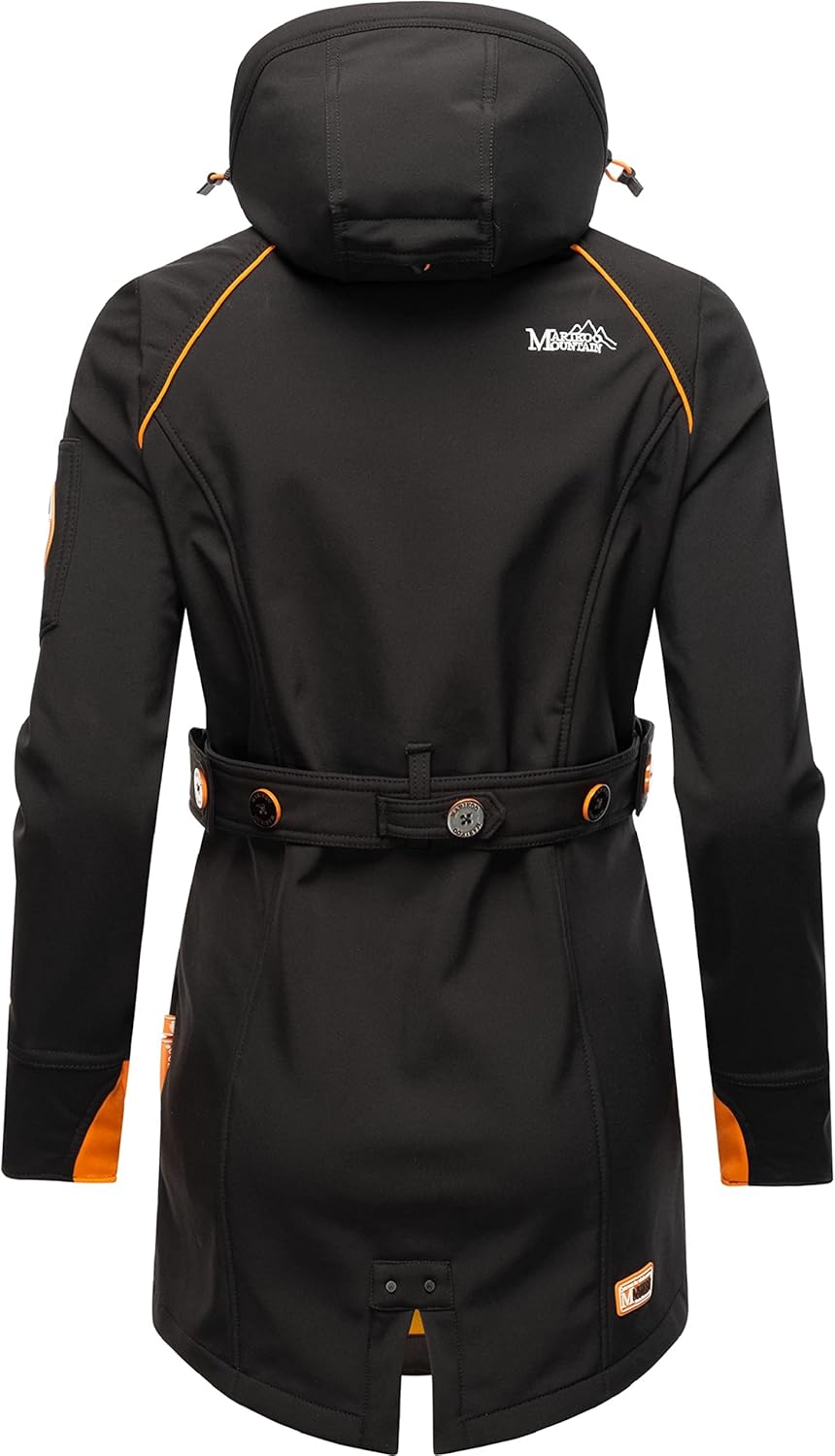 MARIKOO Damen Outdoor Parka Kurzmantel Outdoor Mantel wasserdicht mit Kapuze Soulinaa XS Schwarz, XS