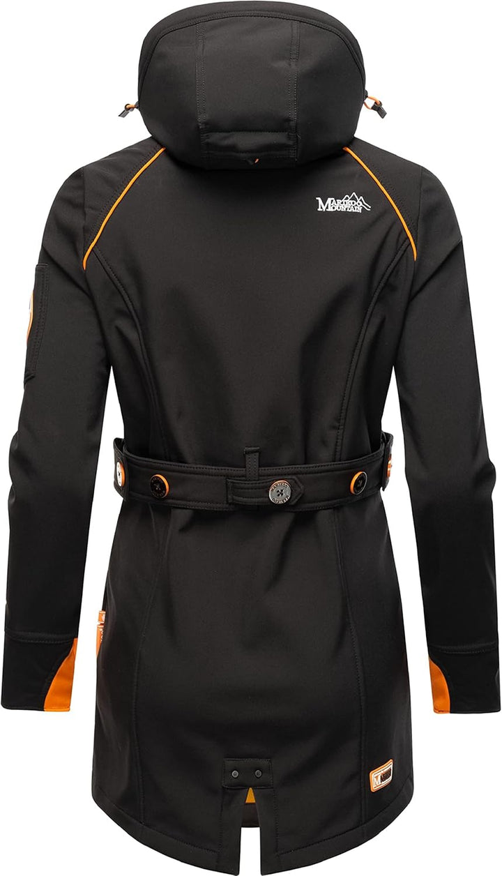 MARIKOO Damen Outdoor Parka Kurzmantel Outdoor Mantel wasserdicht mit Kapuze Soulinaa XS Schwarz, XS