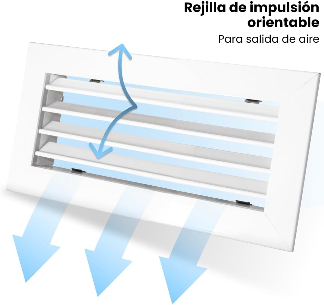 Weisses Luftzufuhrgitter Horizontale Lamellen für Klimageräte Luftauslass Einstellbarer Luftauslass