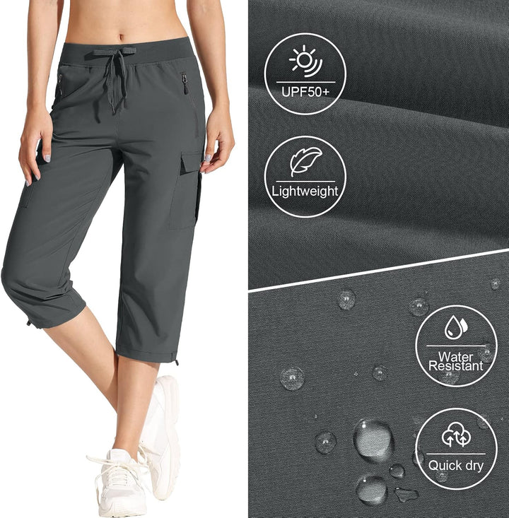 MOCOLY Damen Jogginghose Cargohose Wanderhose Leichte Trekkinghose Wasserdicht Winddicht Outdoorhose