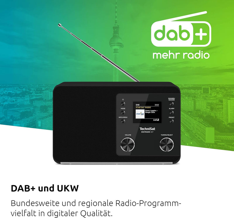 TechniSat DIGITRADIO 307 BT – DAB+ Radio mit BestTune (DAB, UKW, AUX in, Bluetooth-Audiostreaming, K