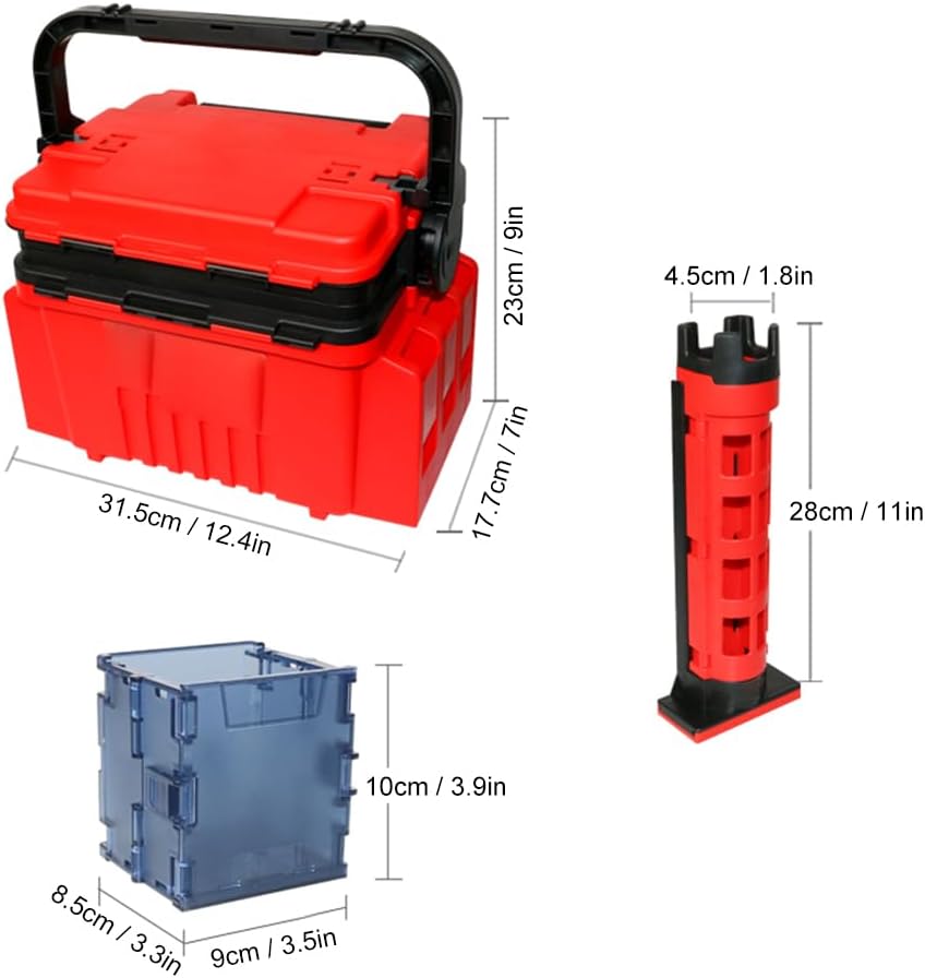 Angelkoffer,KOCAN Angelbox,Reise-Angelkoffer,Box mit Flaschenhalter und Rutenständern