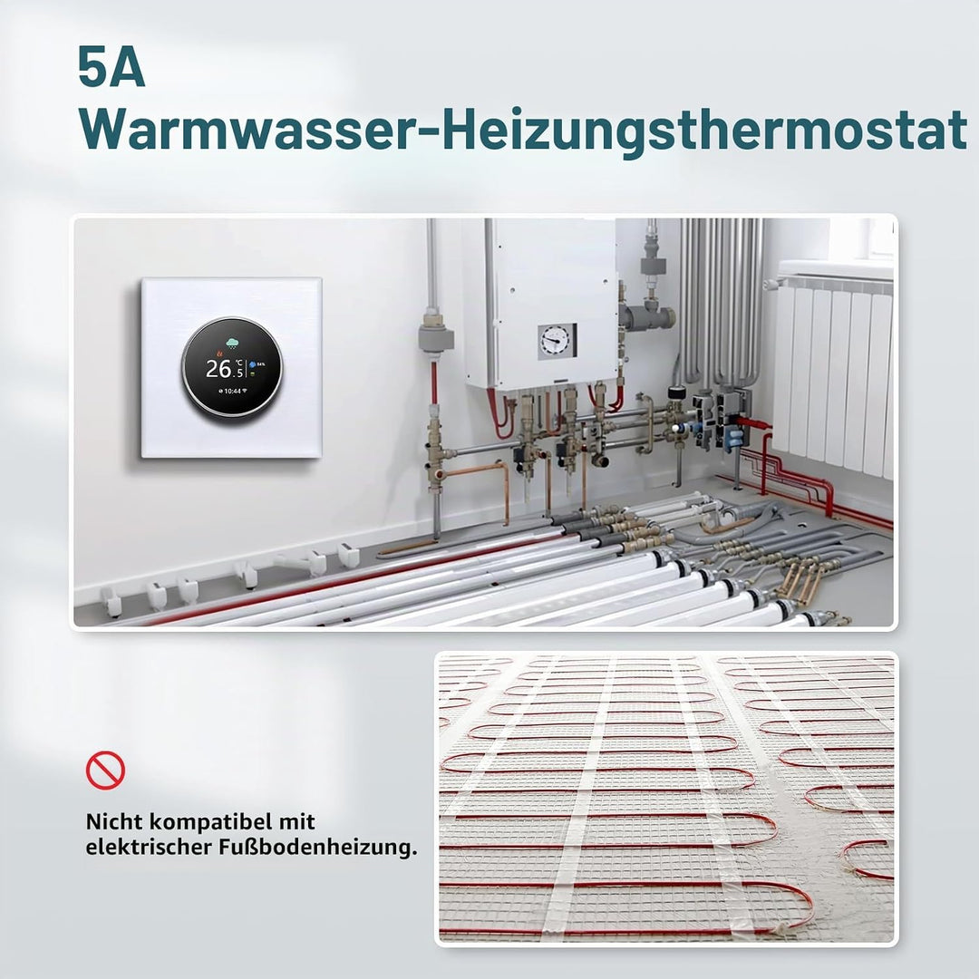MVAVA Thermostat für Wasser Fussbodenheizung, Smart WLAN Thermostat kompatibel mit Alexa und Google