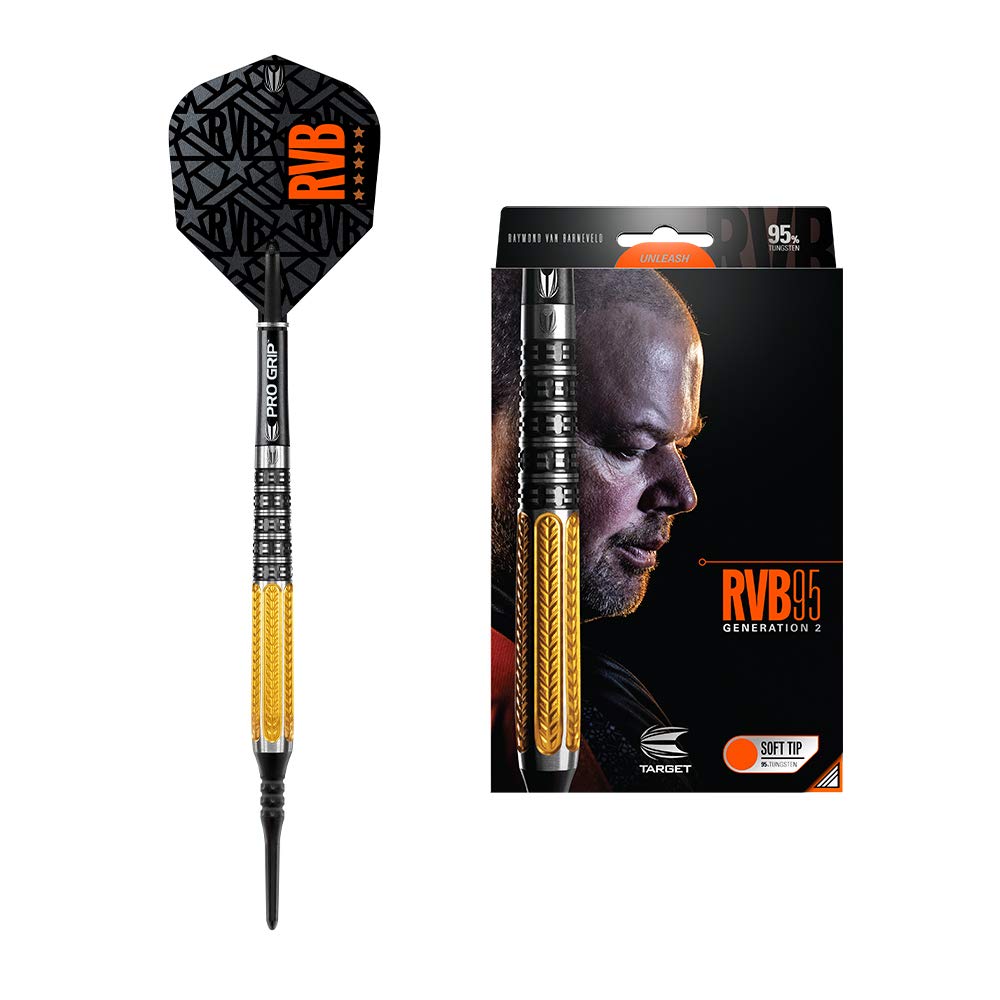 Target Darts Raymond van Barneveld RVB 95 Gen 2 95% Wolfram Softdarts-Set Dartpfeile 17G, 17G