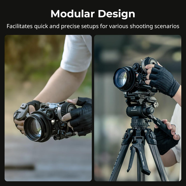 SMALLRIG Follow Focus F50 mit stufenloser dynamischer Dämpfungshebeleinstellung und A/B-Anschlägen,