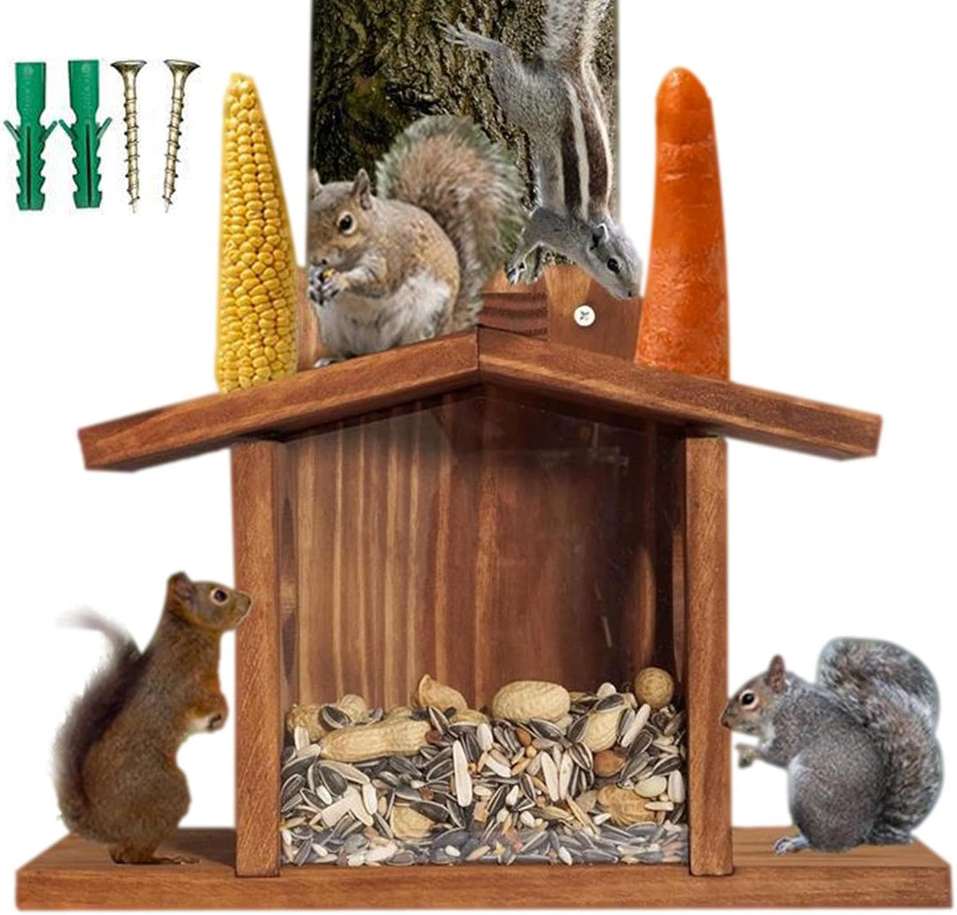 Eichhörnchenhaus Holz-Futternest für Nagetiere | Eichhörnchen Haus for Garden, Yard, Meadow, Tree, F
