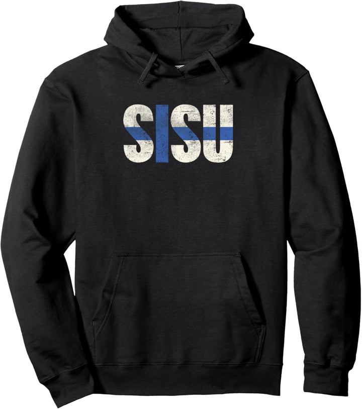 Sisu Finnische Flagge Vintage Distressed Finnland Suomi Pullover Hoodie