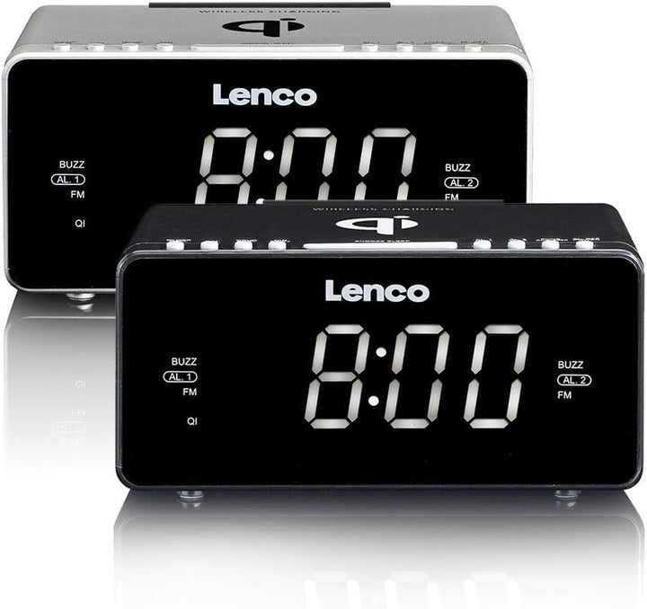 Lenco Radiowecker CR-550 mit 2 Weckzeiten 12 Zoll LED Display dimmbar Sleep-Timer Schlummerfunktion