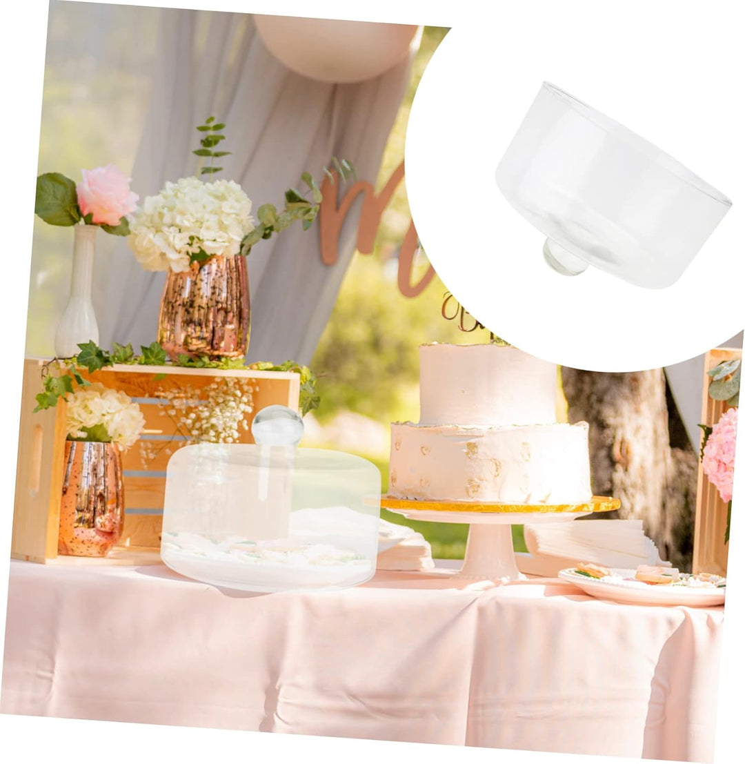 Housoutil Glas Haube Glasglocke Kuchenglocke Glashaube Käseglocke Glasdom Tortenplatte Haube Kucheng