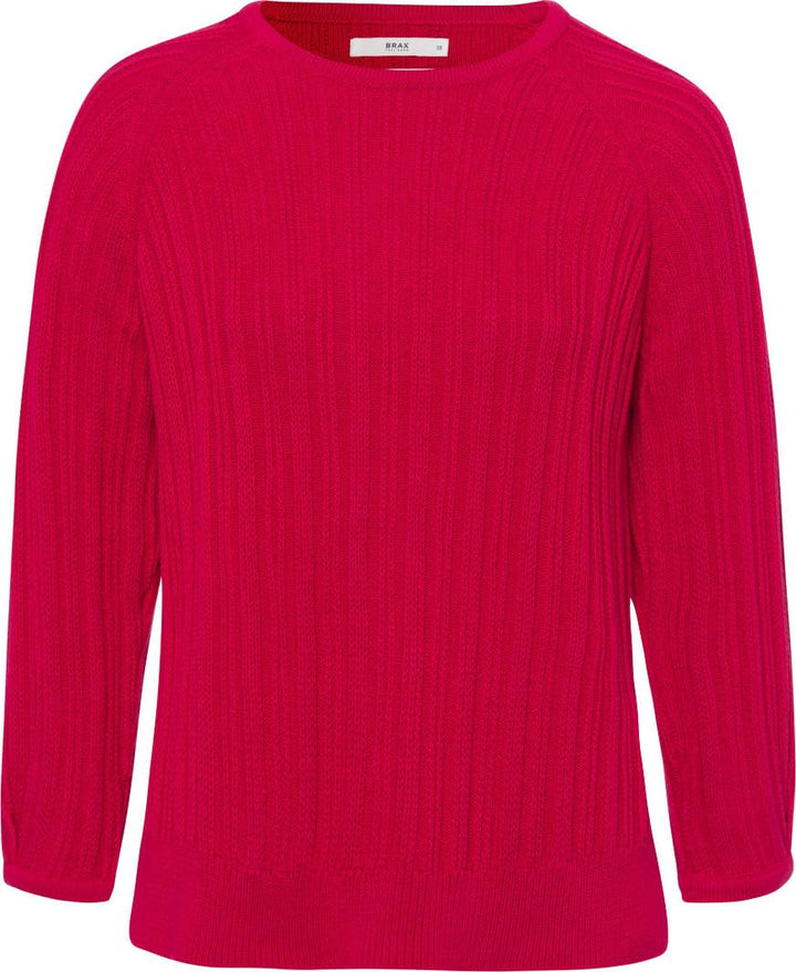 BRAX Damen Style Lesley Organic Cotton Solid Pullover 40 Lipstick Pink, 40 Lipstick Pink