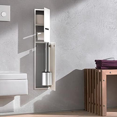 emco ASIS 2.0 Unterputz-Schrankmodul für die Klobürstengarnitur, Badezimmerschrank mit Toilettenpapi