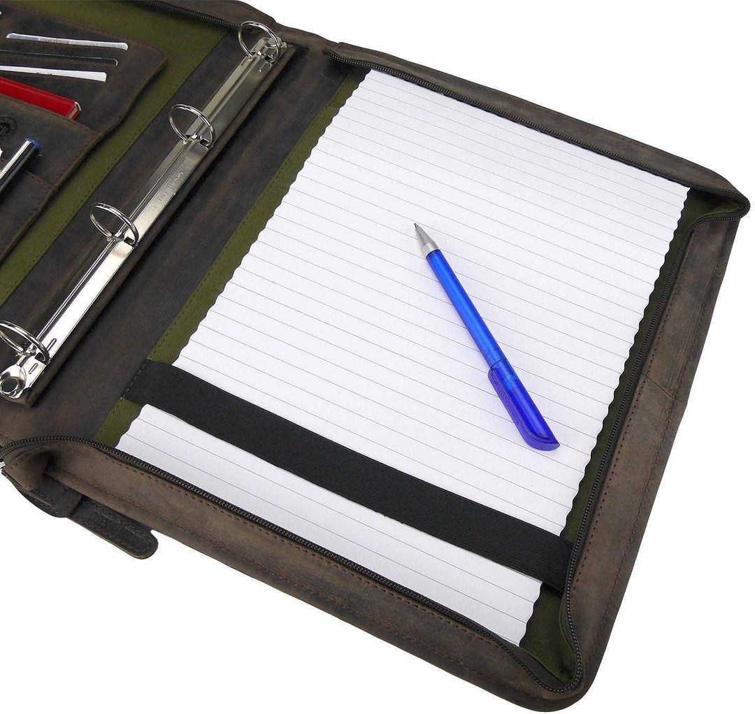 Greenburry Vintage Revival RL-1720-22 Leder Schreibmappe Ringbuchmappe Tobacco bei Moda-Store de