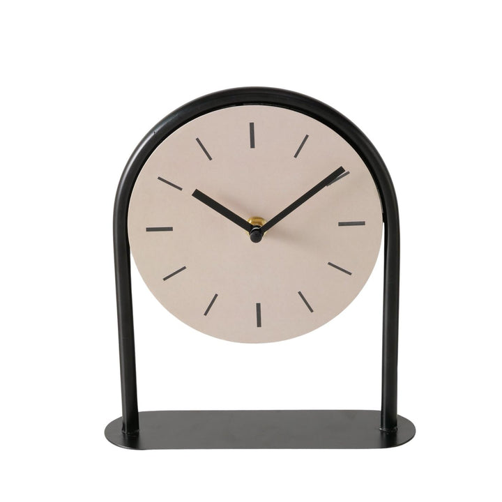 BOLTZE Tischuhr beige/schwarz H22cm aus Eisen