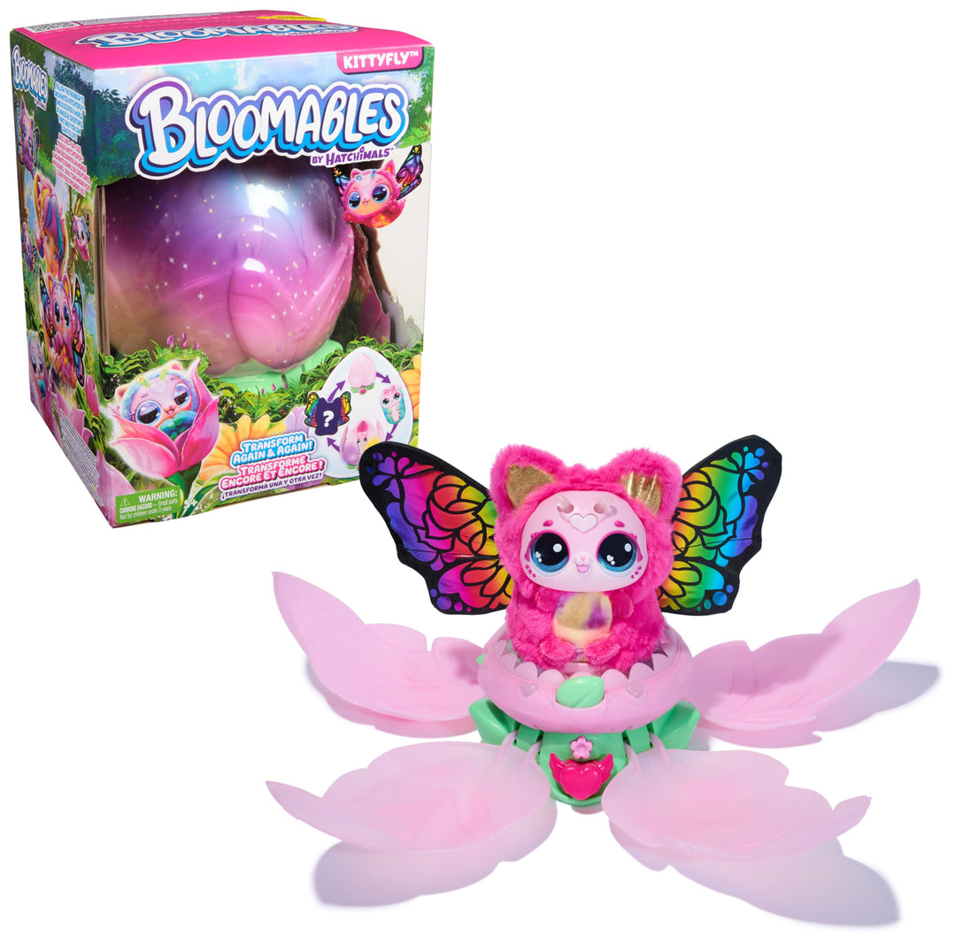 Hatchimals Bloomables Kittyfly, Interaktives Spielzeug mit Überraschung, doppelter Verwandlung und ü