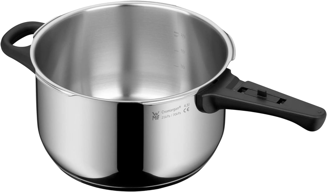 WMF Perfect Schnellkochtopf Induktion 4,5l, Dampfkochtopf, grosses Kochsignal, 2 Kochstufen, abnehmb