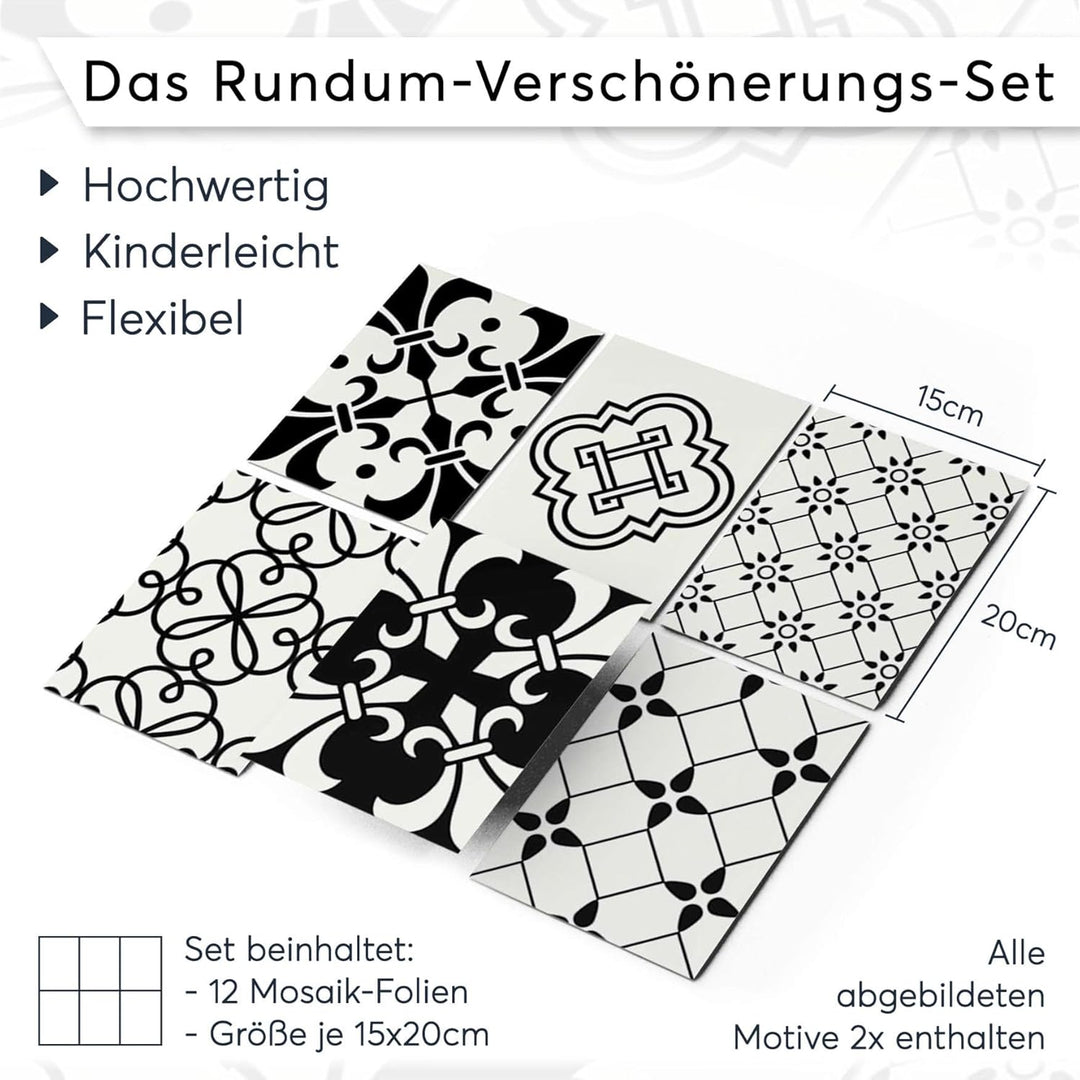 CREATISTO Klebefliesen Stickerfliesen Fliesenfolie - Hochwertige Aufkleber Sticker für Fliesen I Kle