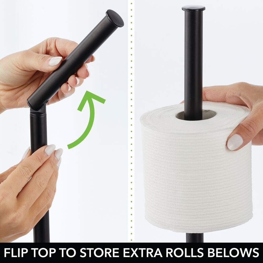mDesign Toilettenpapierhalter frei stehend – moderner Papierrollenhalter für Badezimmer & Gäste-WC –