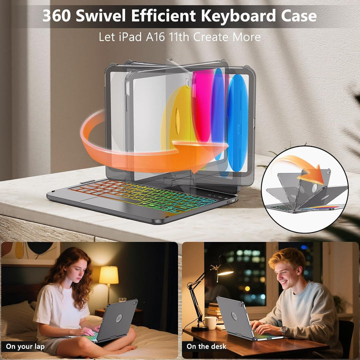 Tastatur Hülle für iPad A16 Hülle mit Tastatur iPad Hülle mit Tastatur 11 Hülle mit Tastatur für 10