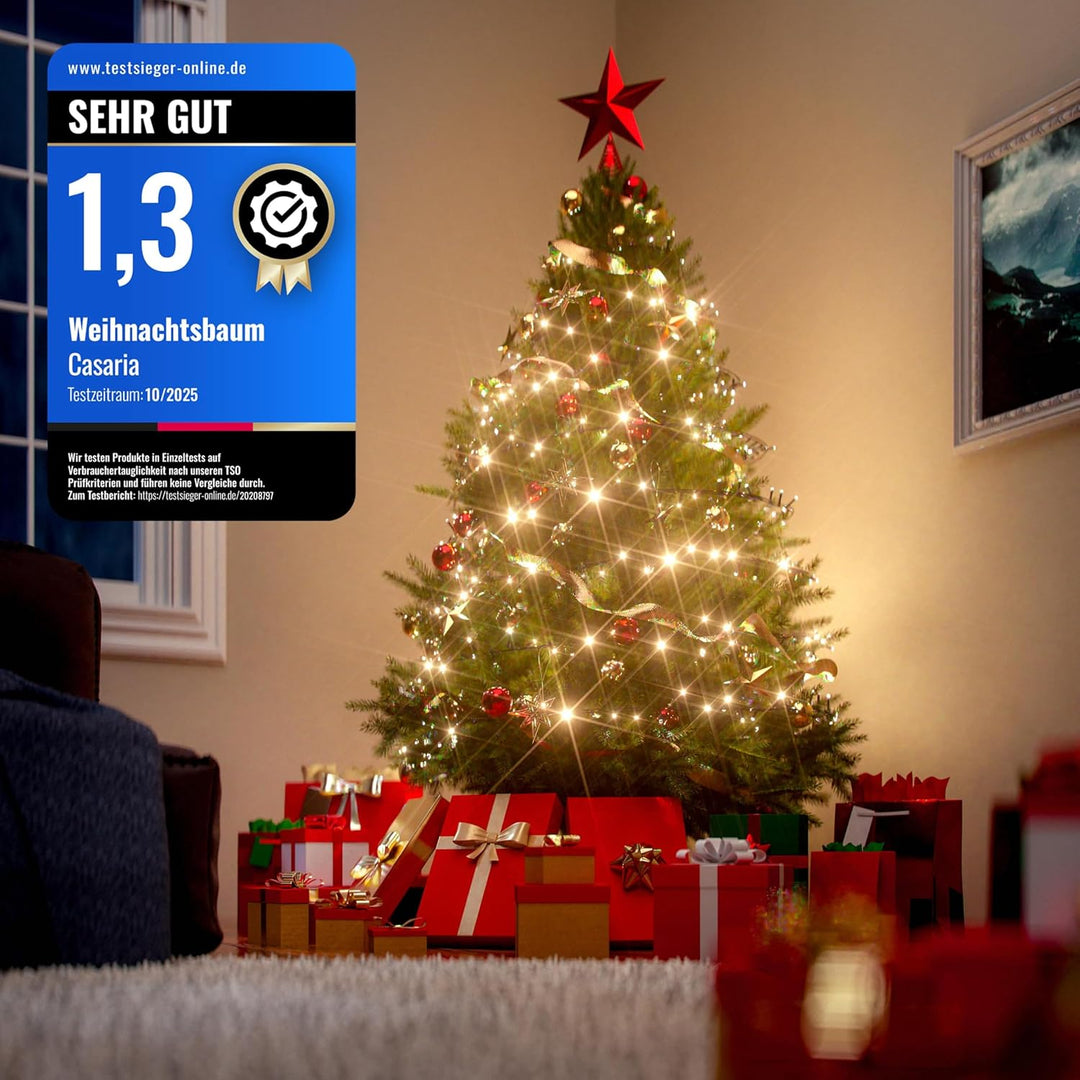CASARIA® Weihnachtsbaum künstlich 150cm dichte Spitzen schneller Aufbau Metallständer naturgetreu sc