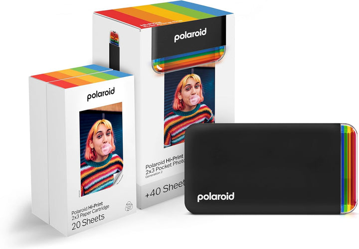 Polaroid Bundle Hi-Print+Paper - 2nd Generation - Bluetooth-verbundener 2x3 Pocket Photo- und Dye-Su