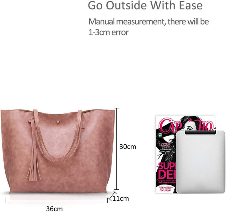 NICOLE&DORIS Damen Tote Tasche Handtasche Schultertasche aus PU-Leder Umhängetaschen Mode grosse Han