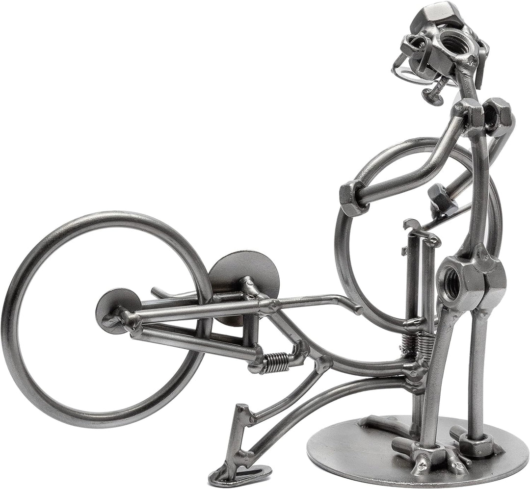 STEEMO Schraubenmännchen Fahrrad Reparatur Geschenk Metall-Kunst Deko 21x9x18 cm