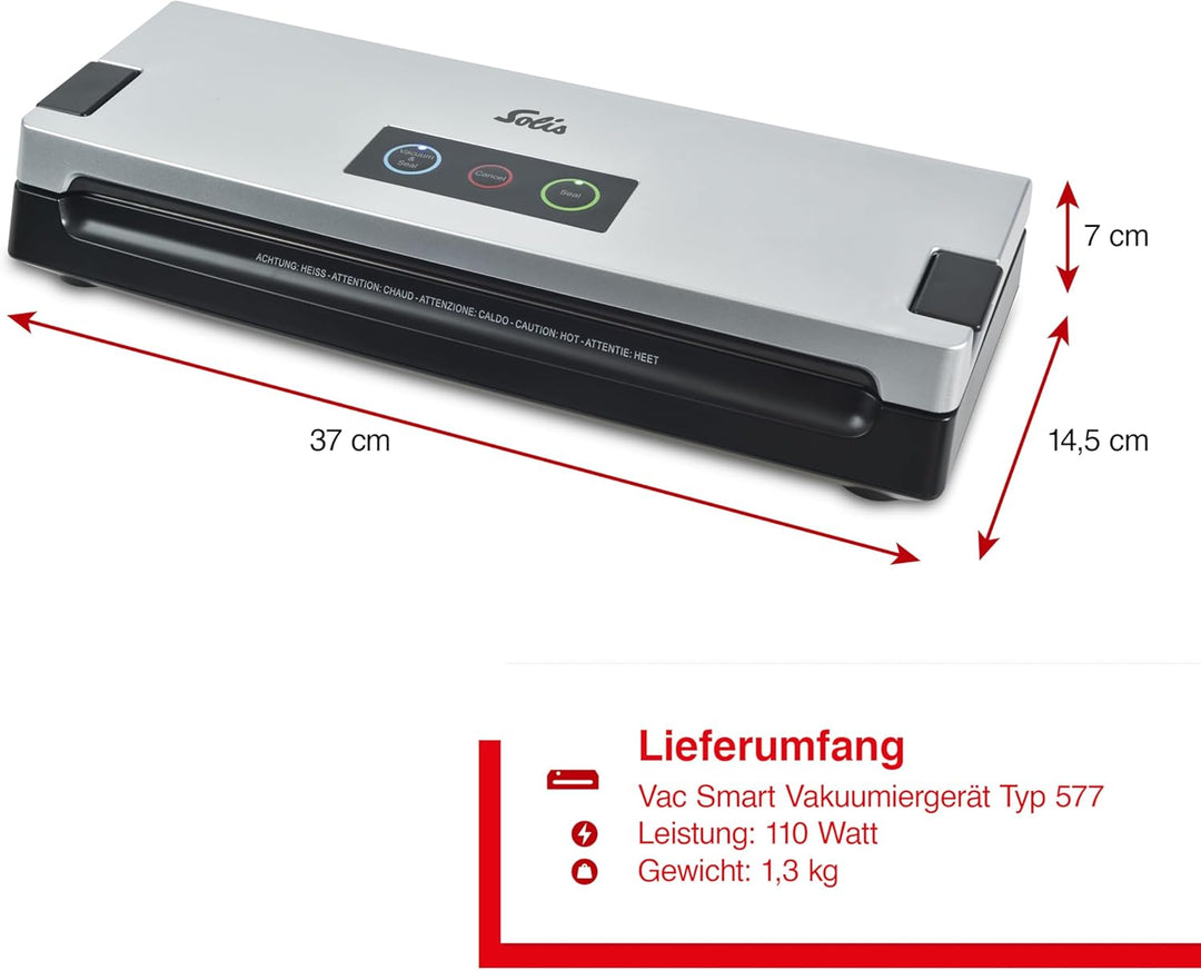 Solis Vakuumiergerät Vac Smart 577 - Einschweissgerät für Lebensmittel - Vakuumierer/Folienschweissg