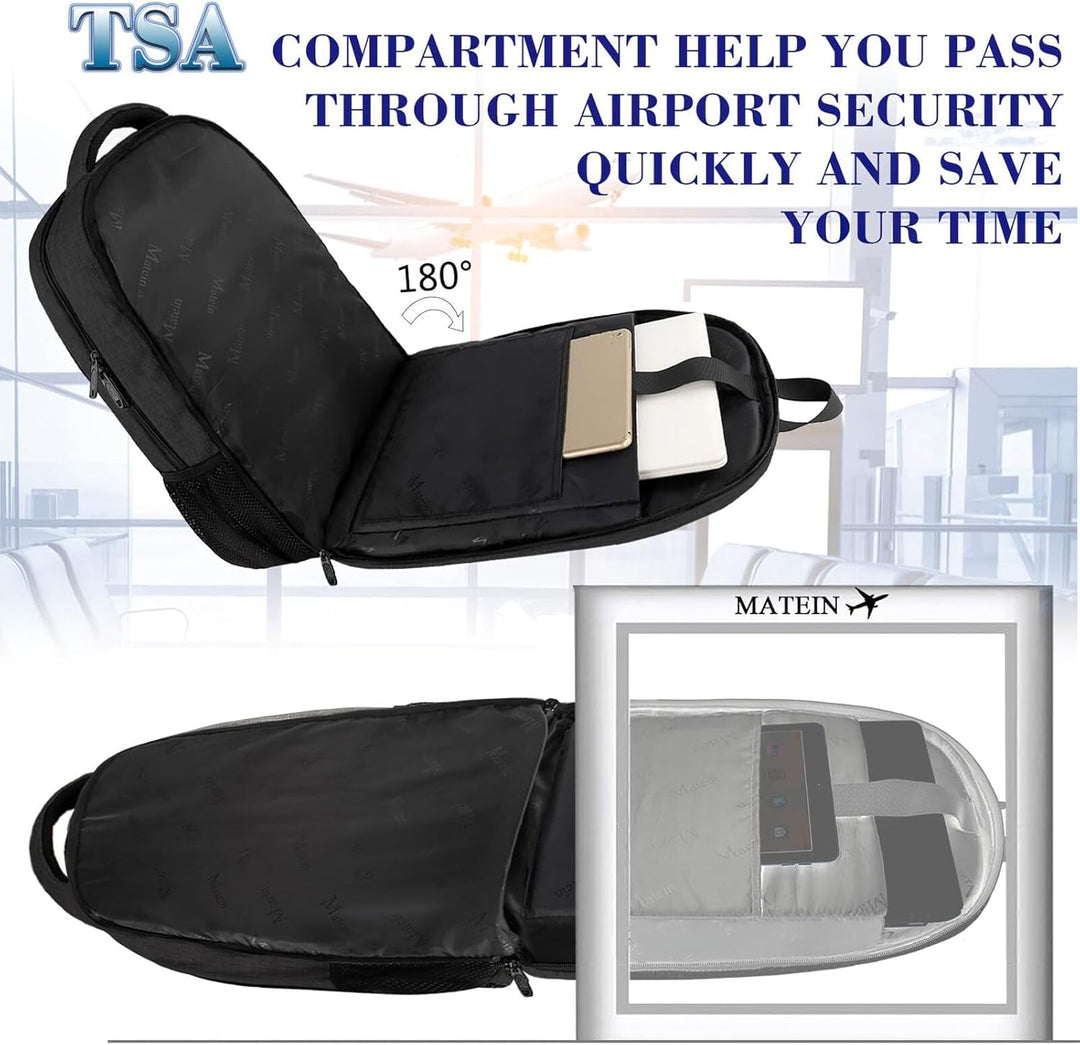 MATEIN Grosser Laptop Rucksack 17 Zoll Laptoptasche für Schule Arbeit mit USB Ladeanschluss Anti Die