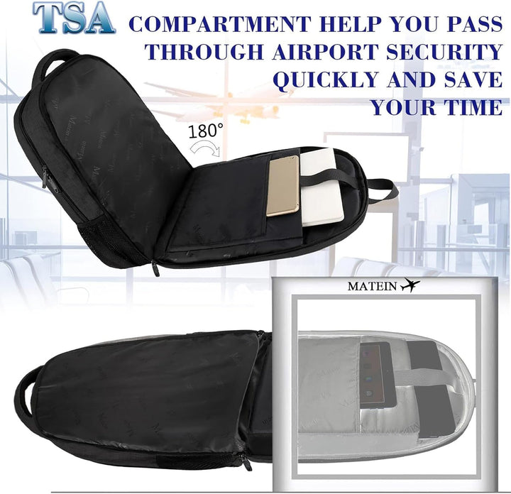 MATEIN Grosser Laptop Rucksack 17 Zoll Laptoptasche für Schule Arbeit mit USB Ladeanschluss Anti Die