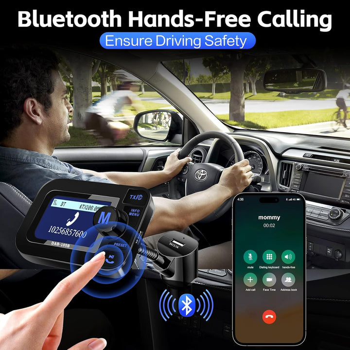 DeeprBetter DAB+ Adapter für Autoradio, DAB Adapter Stereoanlage mit 2,3 LCD-Display, Plug&Play Auto