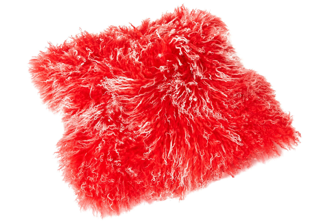 Reissner Lammfelle Tibet Lammfell Kissenbezug langflorig 30x30cm JAY104 Farbe rot (Tops) Jay104 Rot