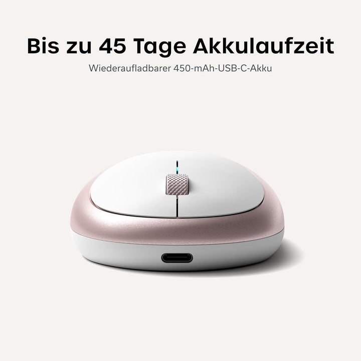 SATECHI Aluminium M1 kabellose Bluetooth-Maus mit wiederaufladbarem Typ-C-Anschluss – Für M2/M1 MacB