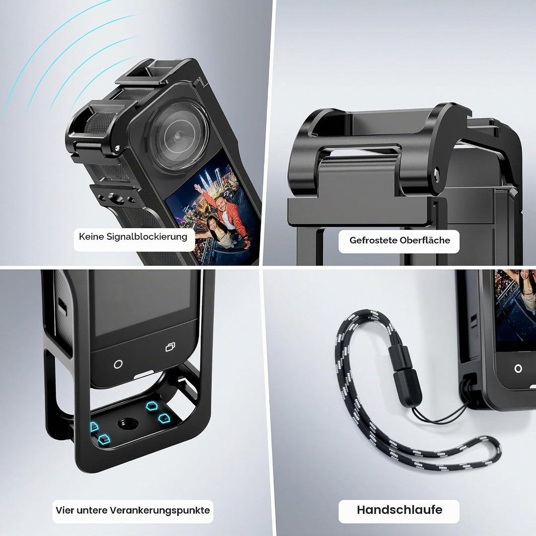 Utility Frame für Insta360 X5, Metallgehäuse für Insta 360 X5 Zubehör, Schutzkäfig mit Silikon-Objek