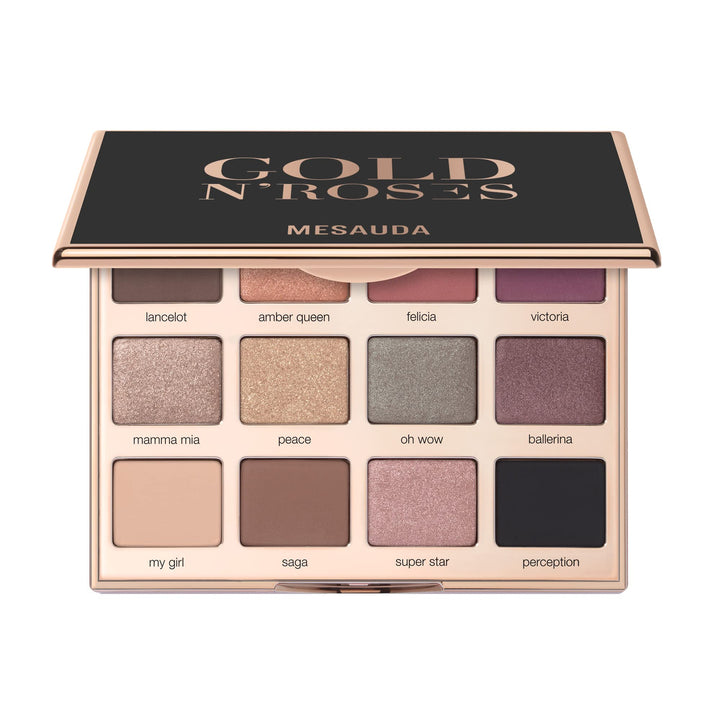 Mesauda Milano Palette 12 kompakte Lidschatten Gold'N Roses - 12 g