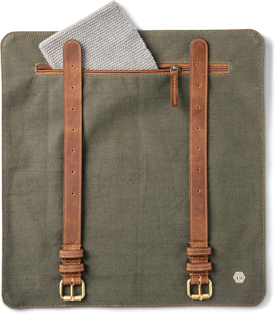 Angus Stoke Messertasche für Kochmesser | Premium Kochmesserrolle gross | Messer Tasche mit extra Fa