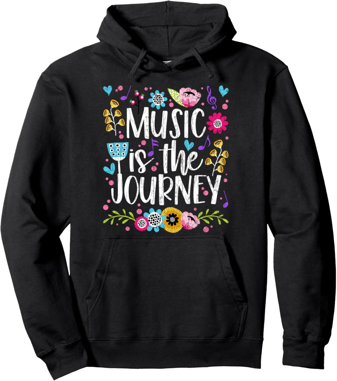 Lustige Music Is The Journey Grafik für Musiker Pullover Hoodie