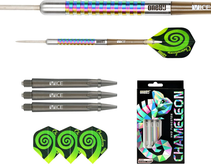 ONE80 Steel Darts Chameleon VHD Steeltip Dart – Hochwertige Steeldarts mit Präzisionsgriff und Chame