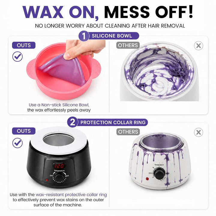 35PCS Waxing Set Wachswärmer Wax Warmer Heater Wachserhitzer Hair Removal Waxing Set Wachsmaschine W