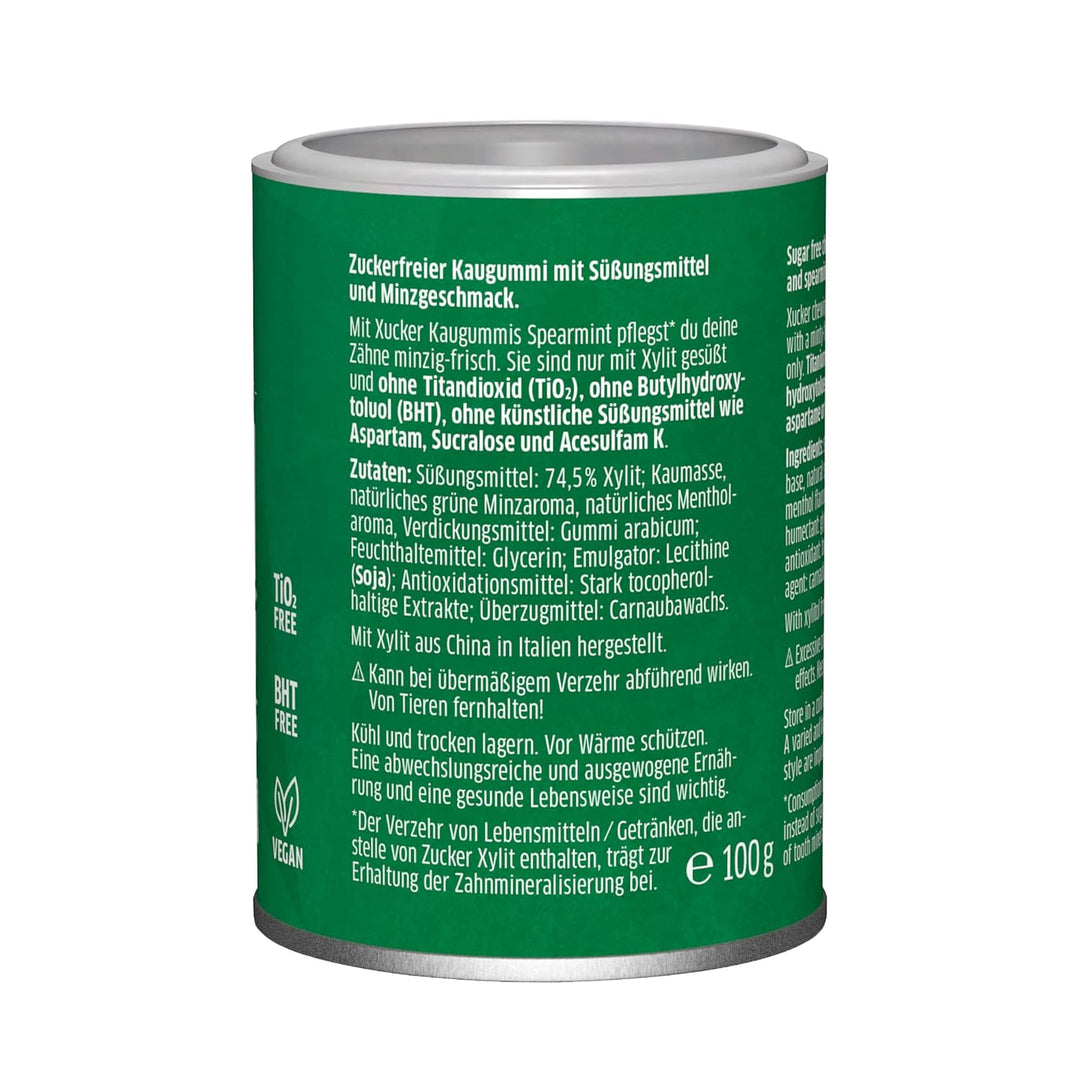Xucker Zuckerfreie Zahnpflege Kaugummis Set - Xylit Kaugummi mit Spearmint & Freshmint Geschmack I V
