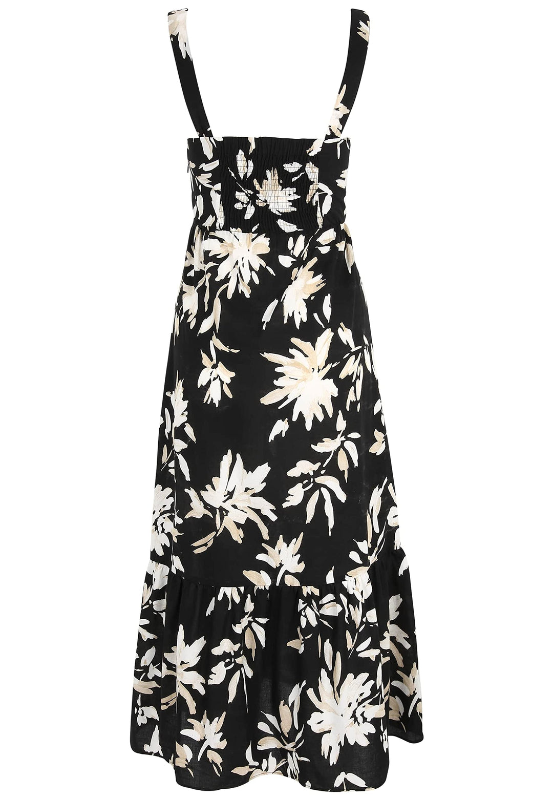Tamaris Damen ADANA AOP Langes Träger Kleid 40 Black Flower Aop, 40 Black Flower Aop