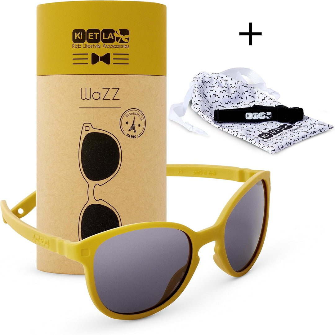 Ki ET LA Unisex Baby Babys, Modell Wazz (1-2 Jahre) Sonnenbrille, Senf Wayfarer, Einheitsgrösse