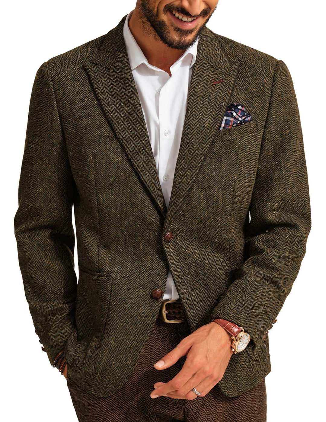 PJ PAUL JONES Sakko Herren Blazer Regular Fit British 2 Knöpfe Modern Business Jackett Blazer S Brau