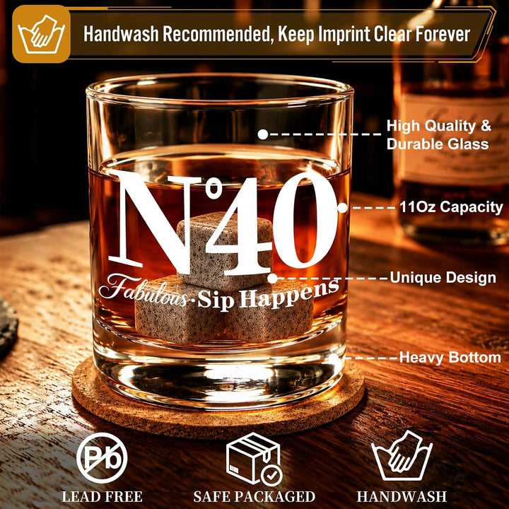 EXREIZST 40. Geburtstag Geschenk Mann – Whisky Set 1986 Vintage Rund 40th, Rund 40th