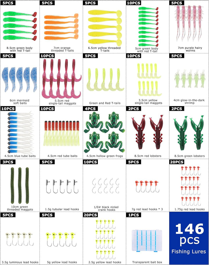 Fischköder Kunstköder Set, Angelköder Meer Wobbler Gummifisch Minnow Crankbait Barsch Forelle Hecht