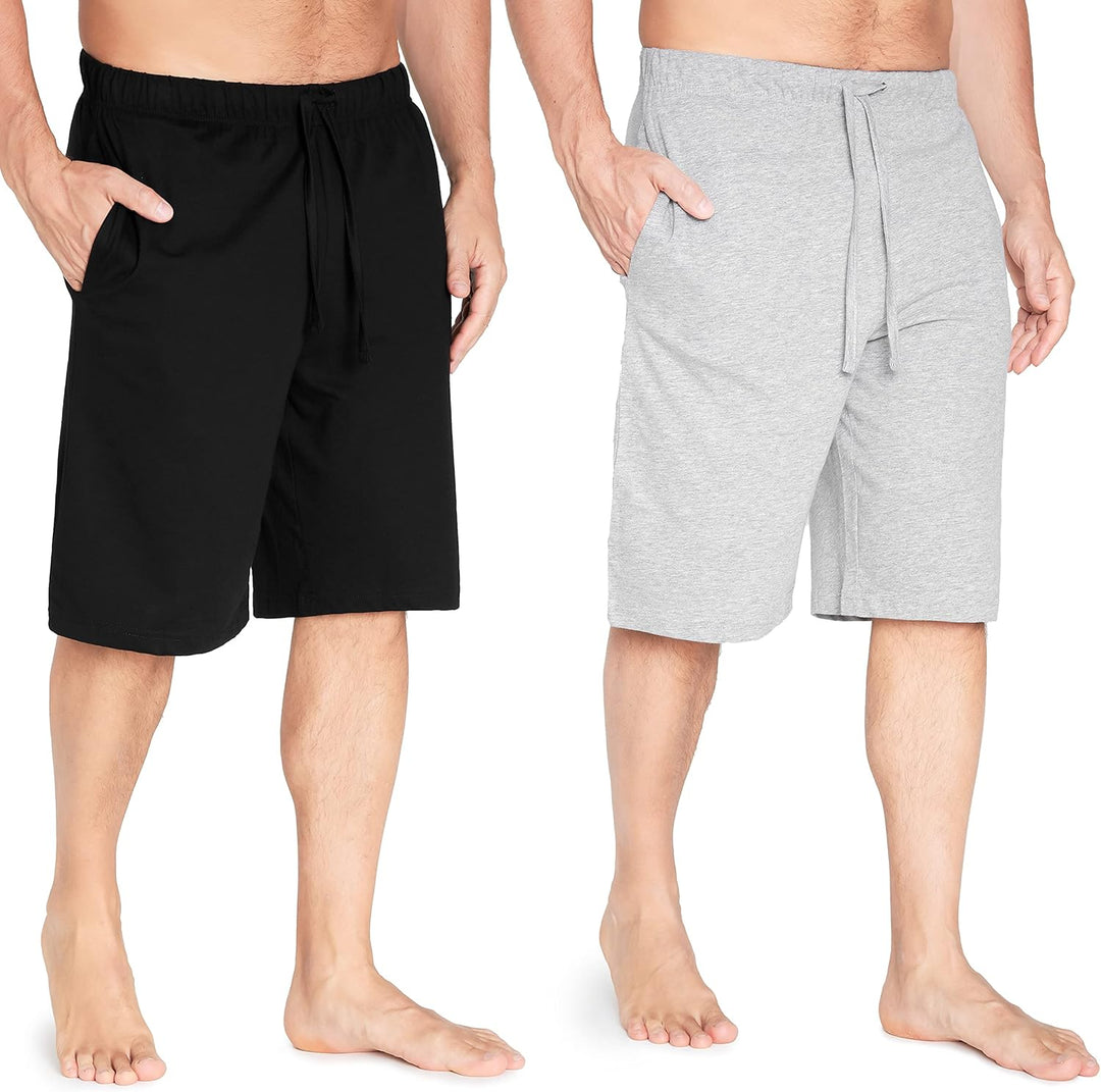 CityComfort Pyjama Shorts Herren, Kurze Schlafanzughose Herren mit Seitentaschen & Elastischem Bund