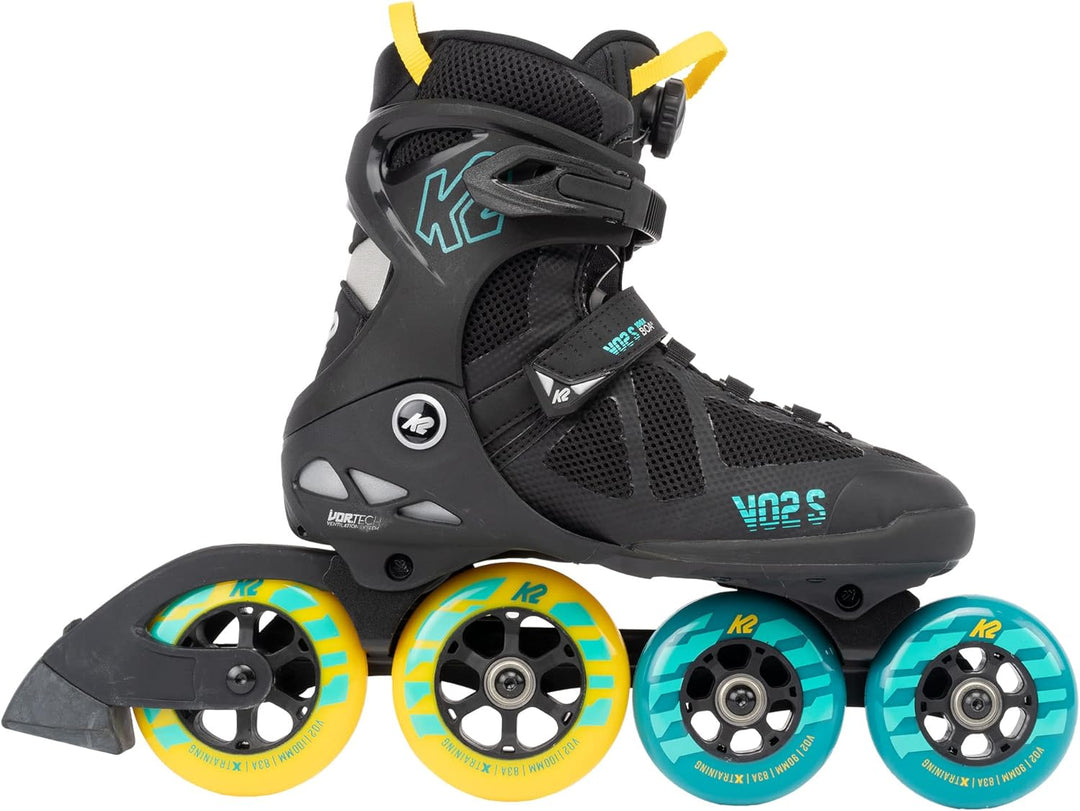 K2 Skates Unisex Inline Skates VO2 S 100 X BOA, black - blue - yellow, 30G0142 EU: 45 (UK: 10.5 / US