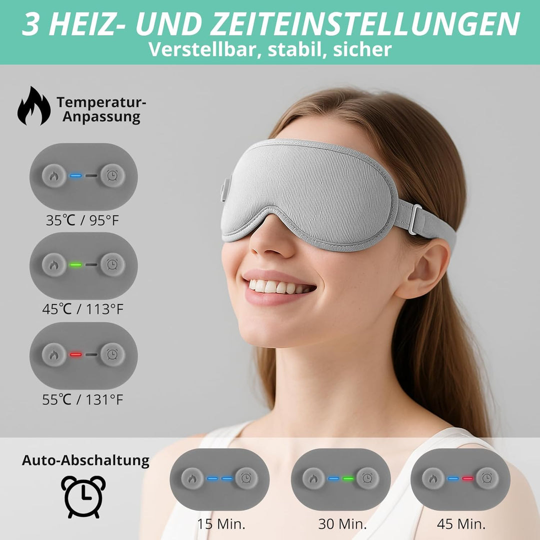 VINTEAM Kabellose Wärmebrille mit Akku – 3D Augenmaske für Trockene Augen, Entspannung und Linderung